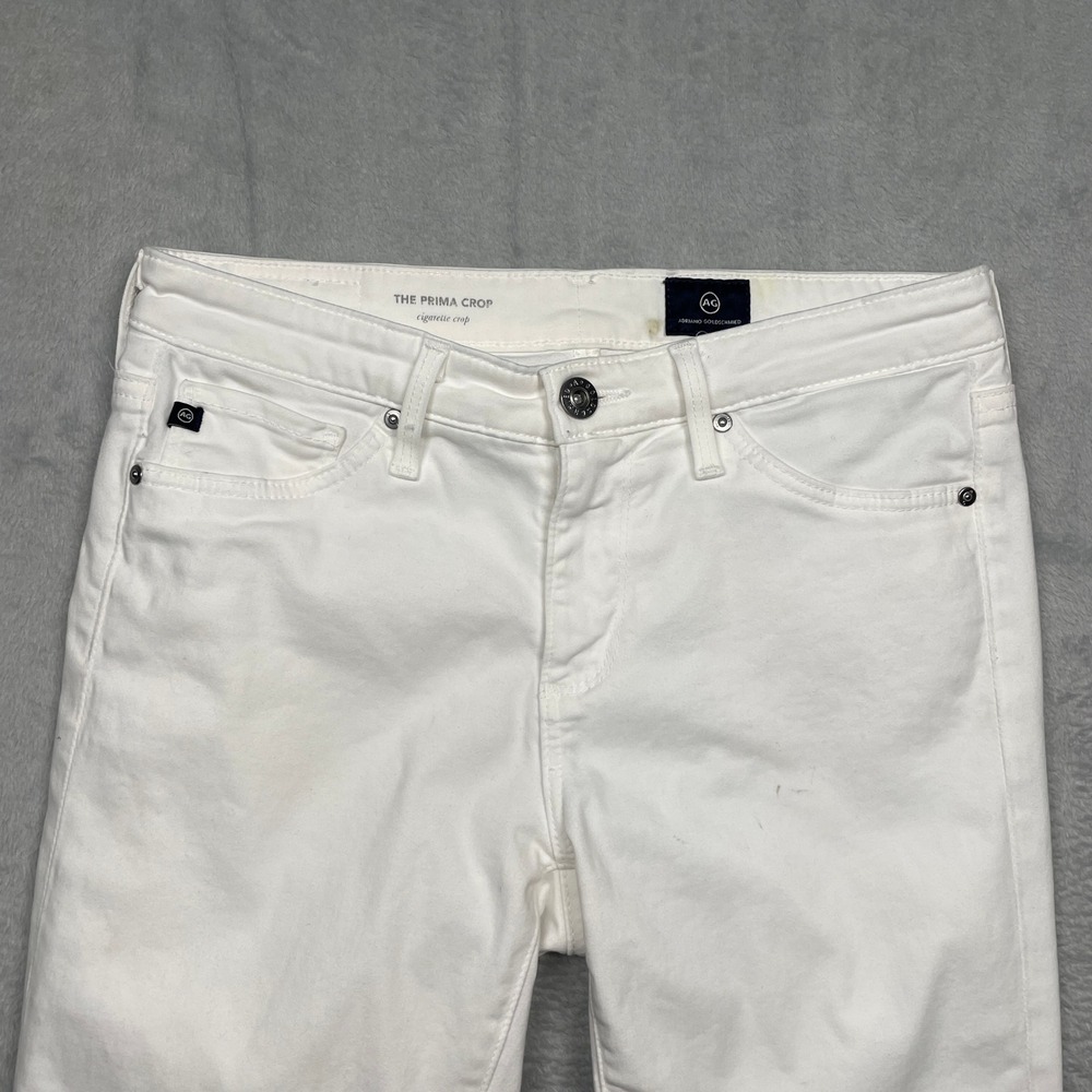 AG Adriano Goldschmied The Prima Crop Jeans Women 25 White Cigarette - Picture 4 of 15